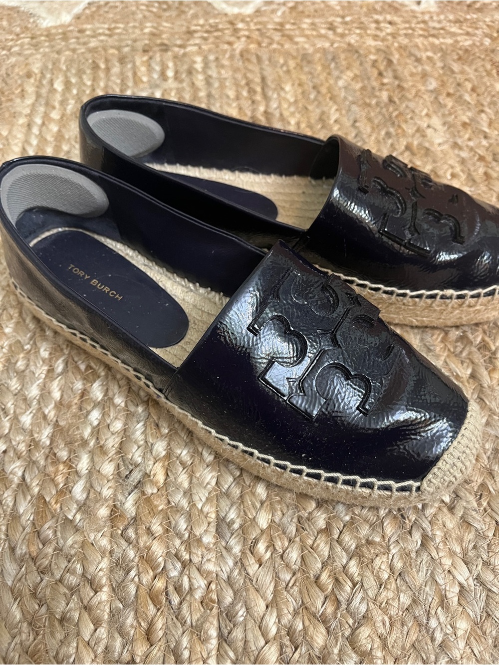 Tory Burch Purple Patent Leather Ines Espadrille Flats - Picture 5 of 15